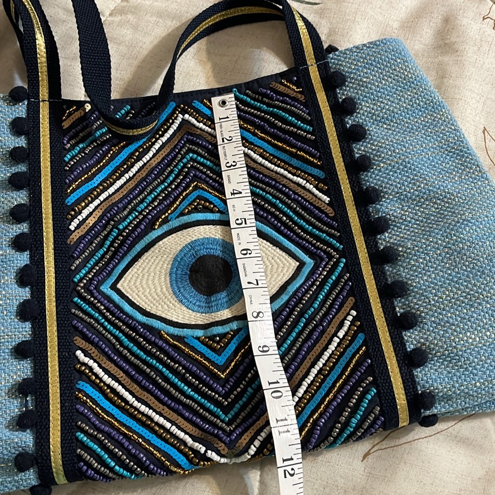 Blue Beaded Tote Bag - Picture 10 of 10